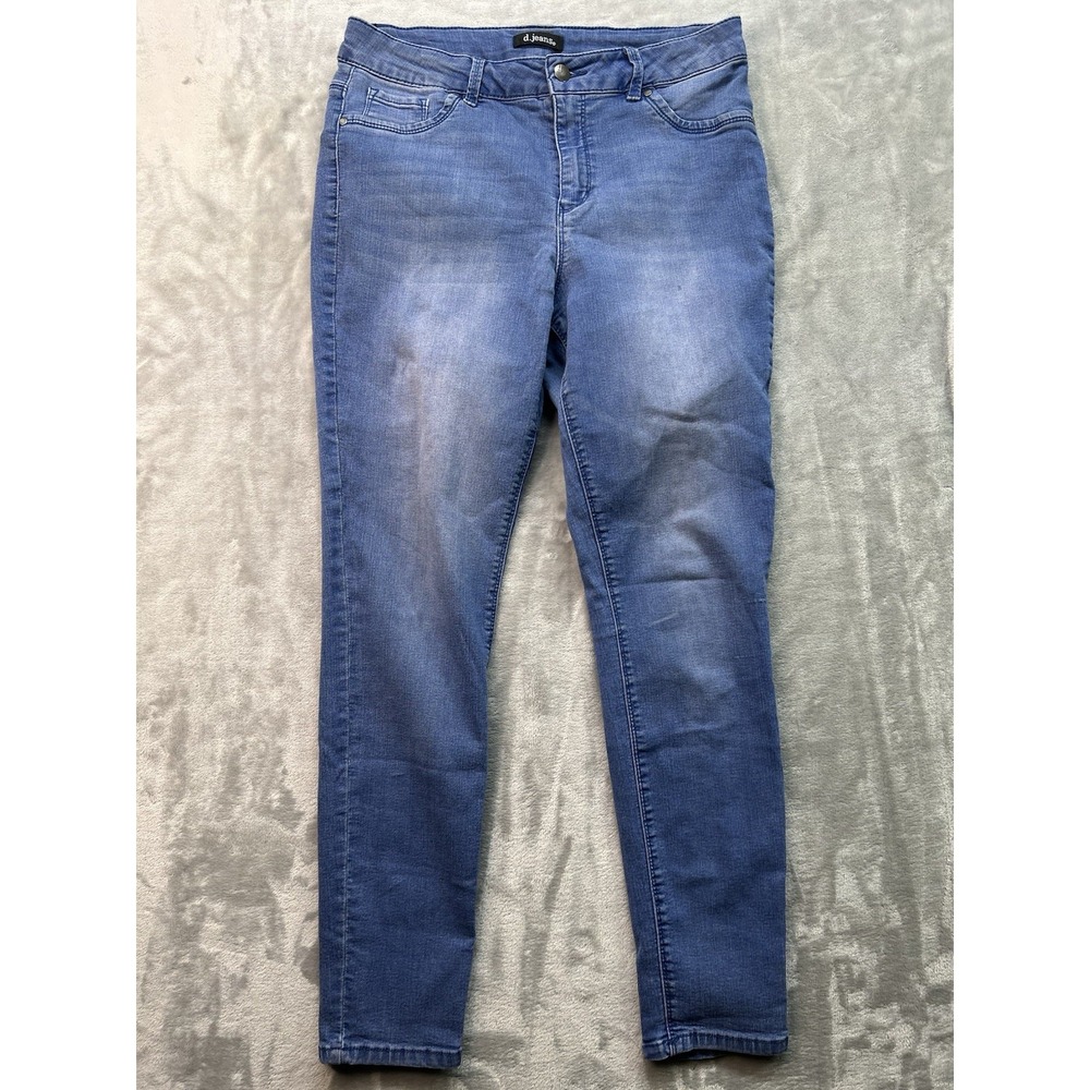D. Jeans Womens Sz 10 Blue Jeans Skinny Stretch Denim Mid Rise Distressed Pants